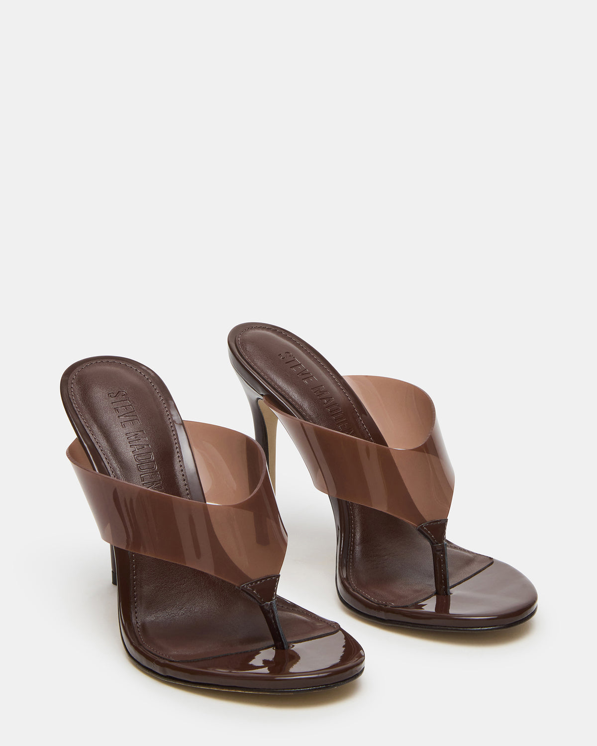 SABINE Brown Thong Mule Women's Heel