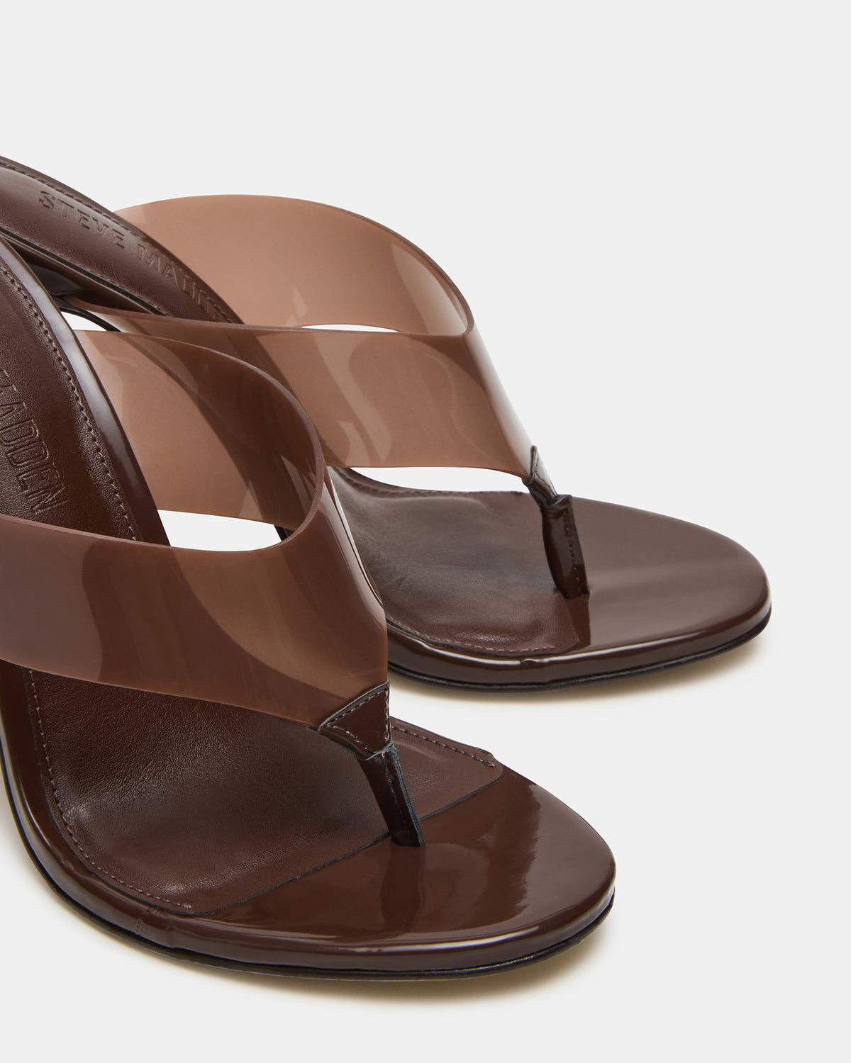 SABINE Brown Thong Mule Women's Heel