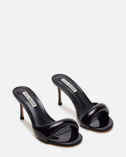 KIERAN Black Patent Mule Heel | Women's Heels