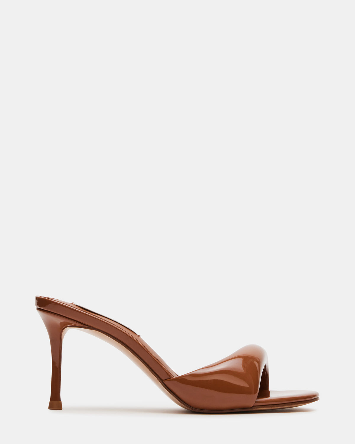 KIERAN Camel Patent Mule Heel | Women's Heels