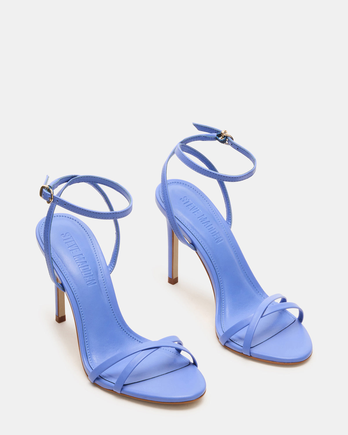 JYPSEY Blue Leather Strappy Stiletto Women's Heel