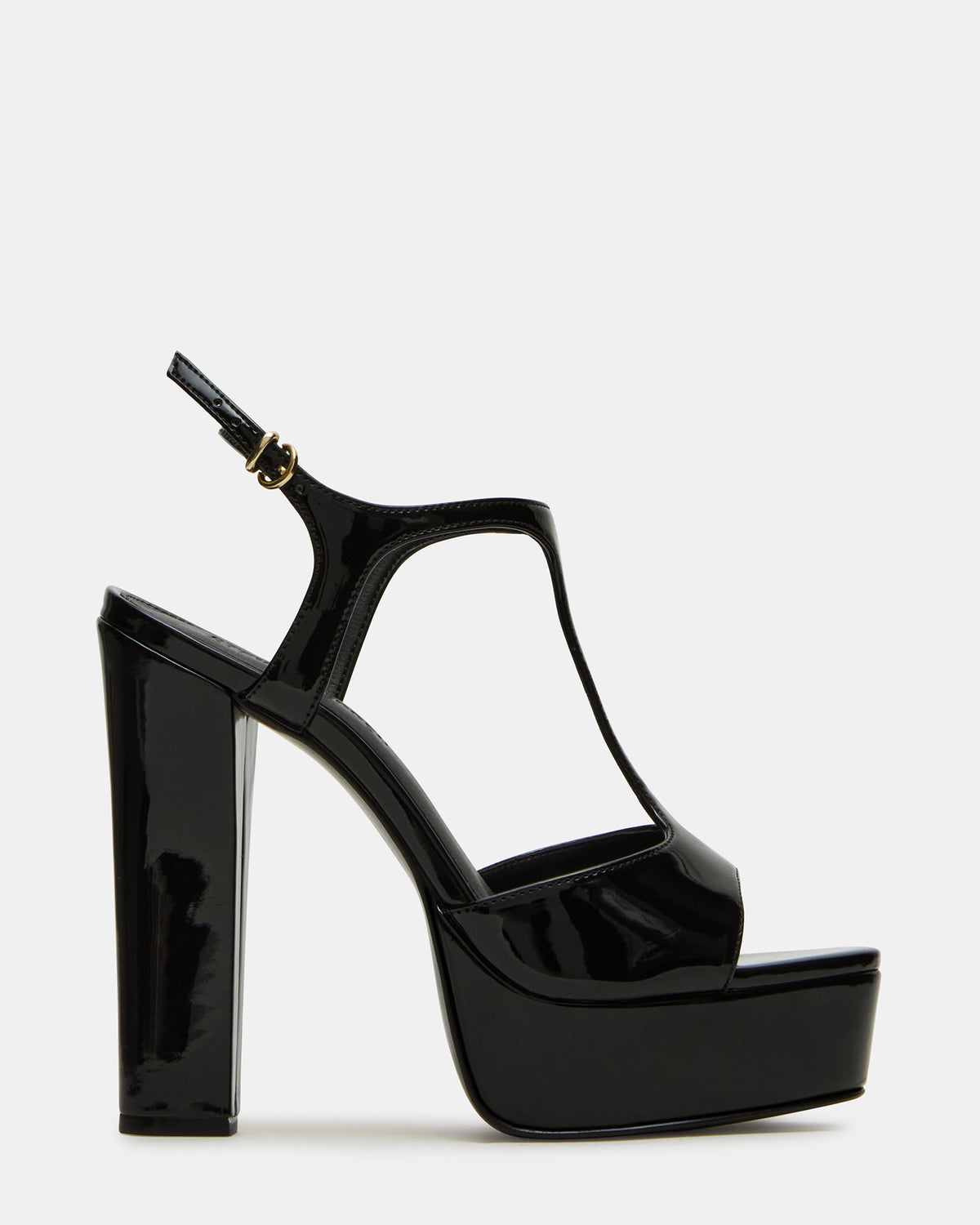 TAMI Black Patent Strappy Platform Women's Heel
