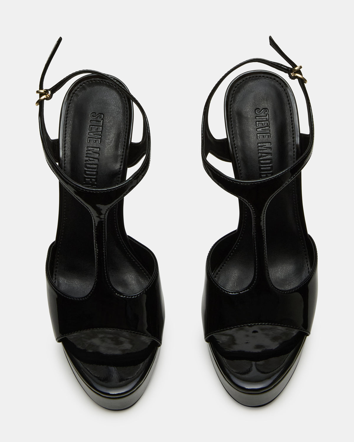 TAMI Black Patent Strappy Platform Women's Heel