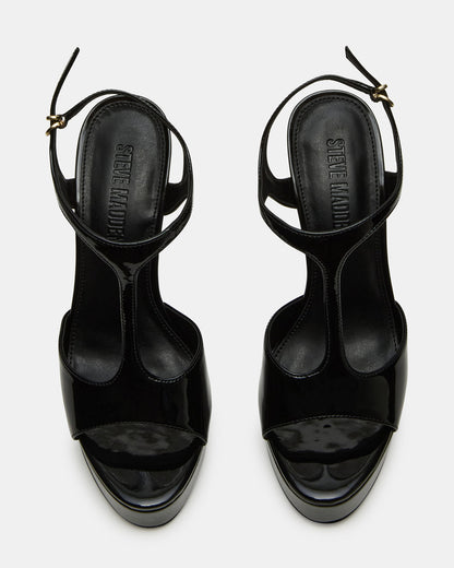 TAMI Black Patent Strappy Platform Women's Heel