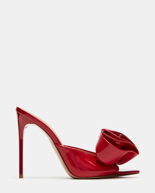 AFFINITY Red Patent Women's Multi Pointed-Toe Stiletto Mule Heel