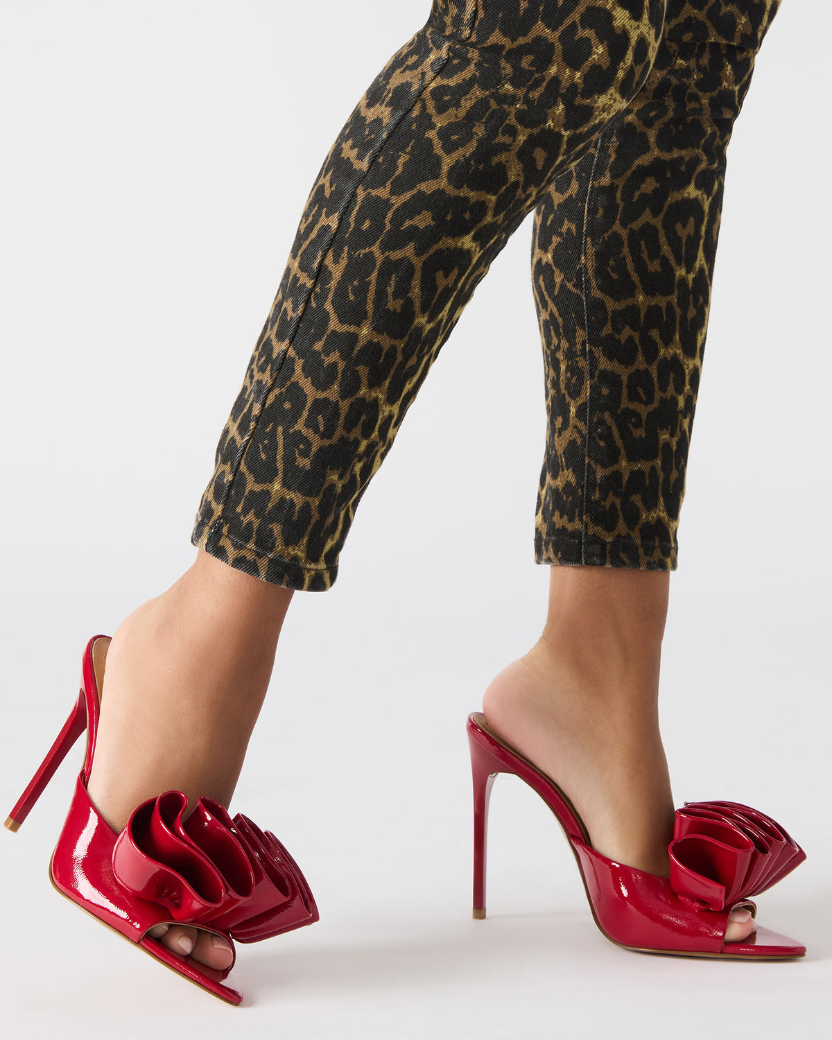 AFFINITY Red Patent Women's Multi Pointed-Toe Stiletto Mule Heel
