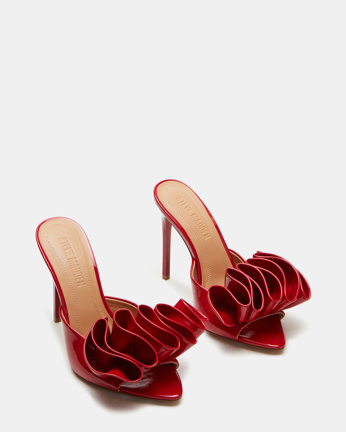 AFFINITY Red Patent Women's Multi Pointed-Toe Stiletto Mule Heel