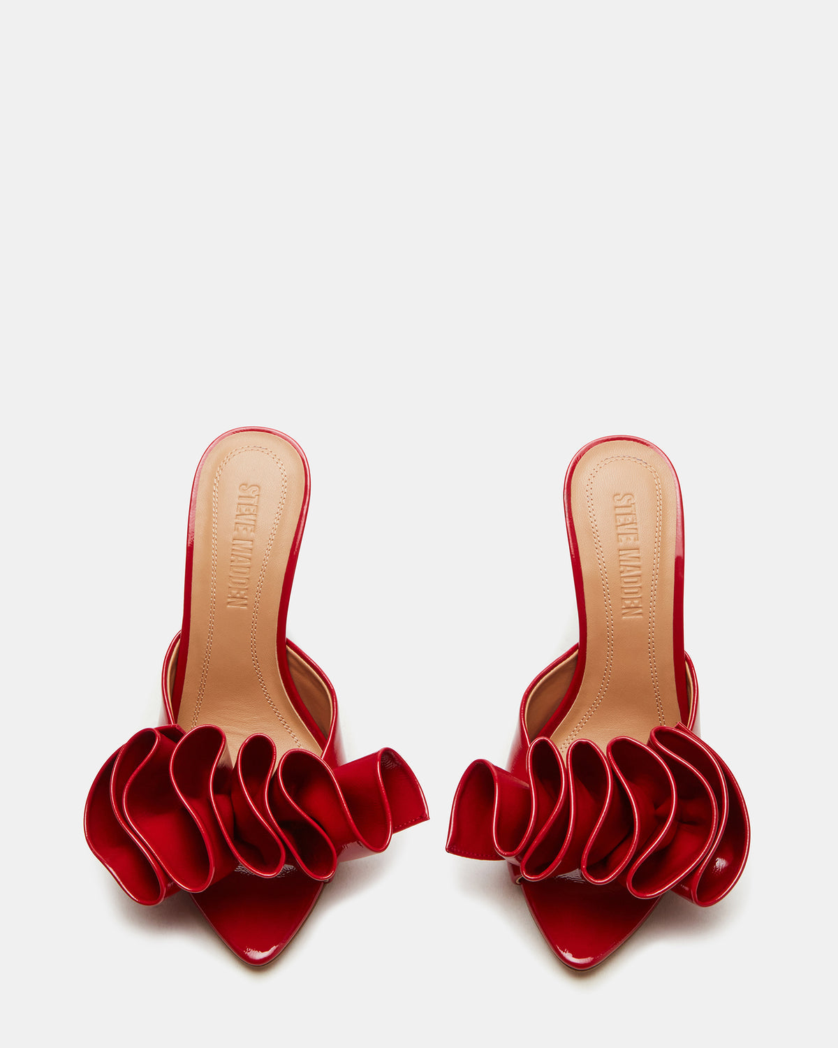 AFFINITY Red Patent Women's Multi Pointed-Toe Stiletto Mule Heel