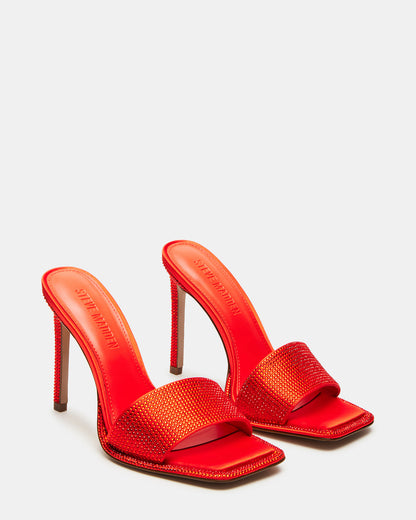 YARA Orange Women's Square-Toe Mule Heel