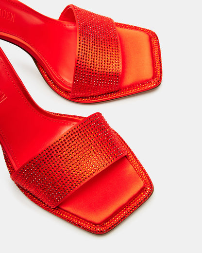 YARA Orange Women's Square-Toe Mule Heel
