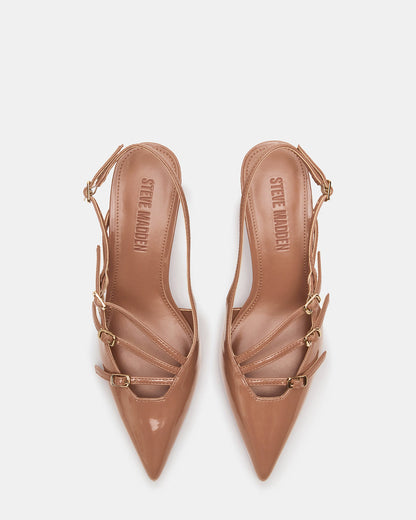 LIANA Mocha Women's Slingback Pointed-Toe Low Heel