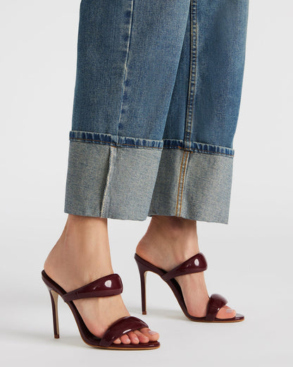 SATURN Wine Patent Stiletto Mule Women's Heel