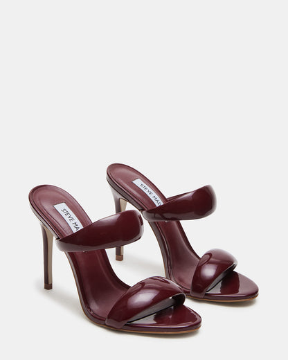 SATURN Wine Patent Stiletto Mule Women's Heel