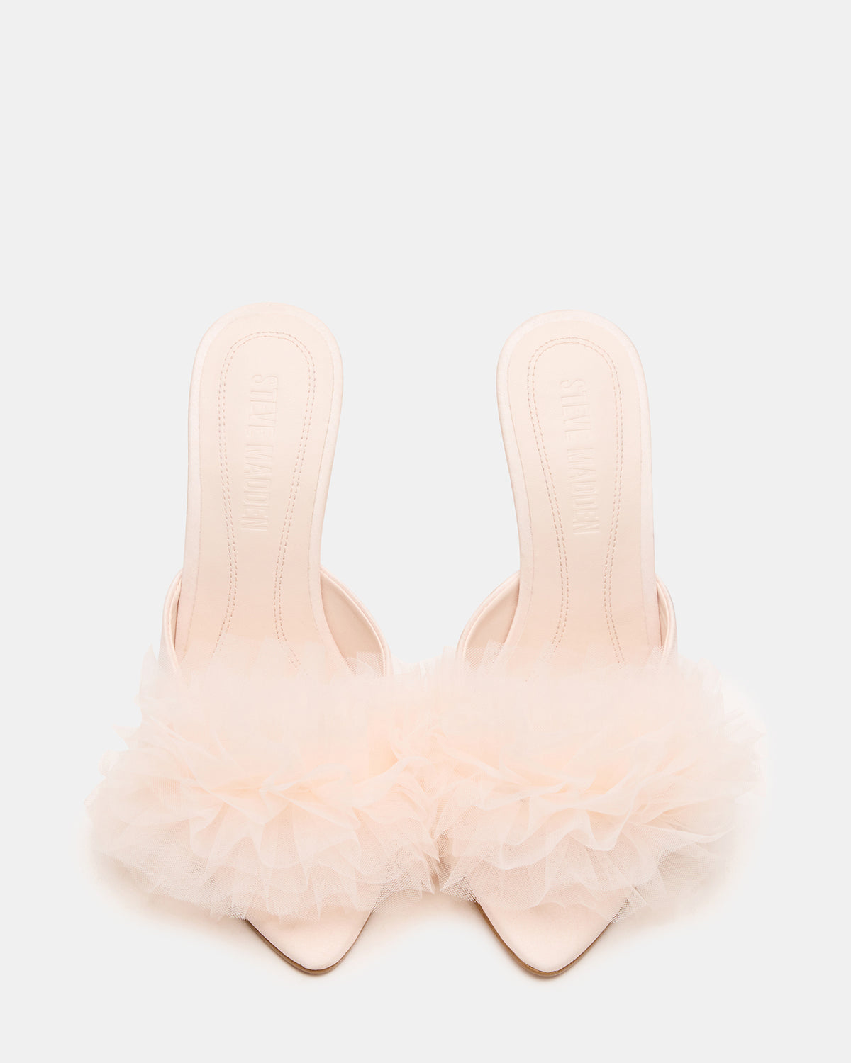 AFFINITY Tulle Light Pink Pointed-Toe Stiletto Mule Women's Heel