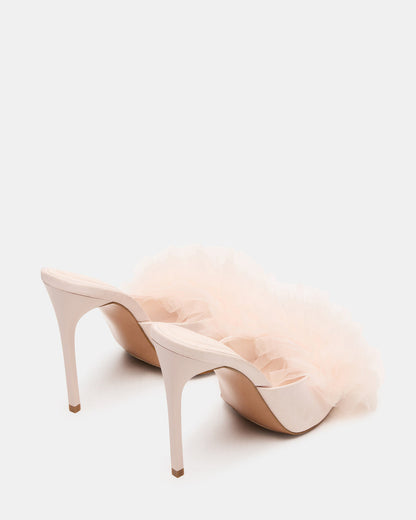 AFFINITY Tulle Light Pink Pointed-Toe Stiletto Mule Women's Heel