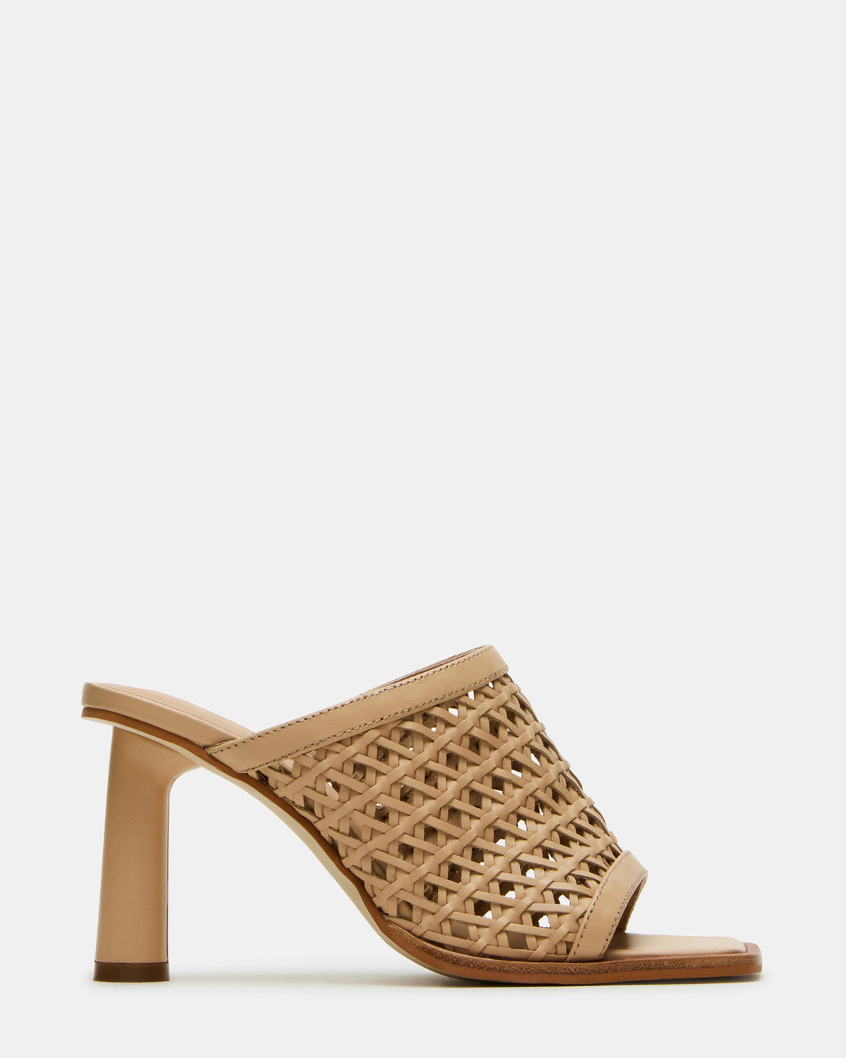 FRESCA Natural Woven Square-Toe Mule Women's Heel