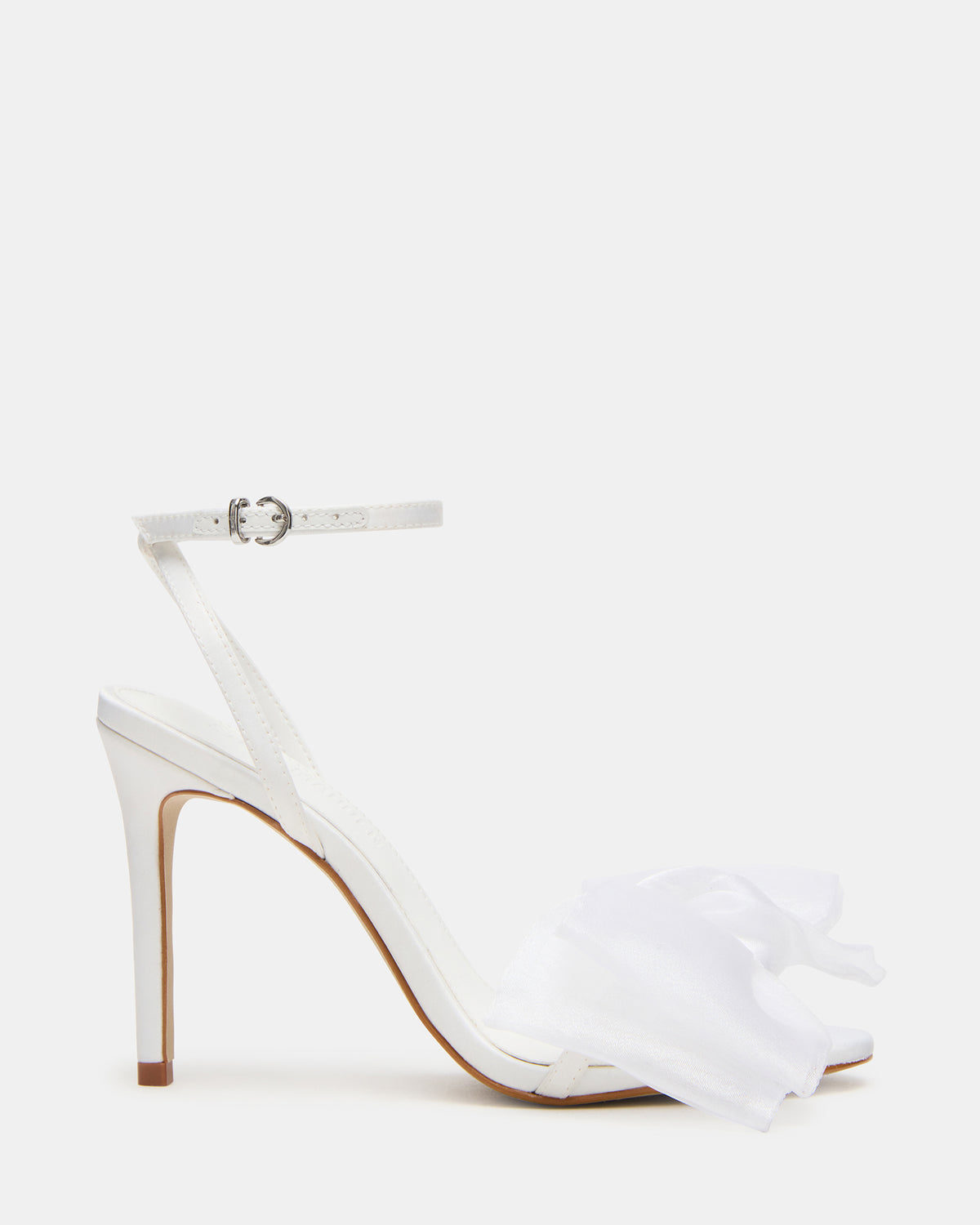 RADIANCE White Strappy Stiletto Bow Women's Heels