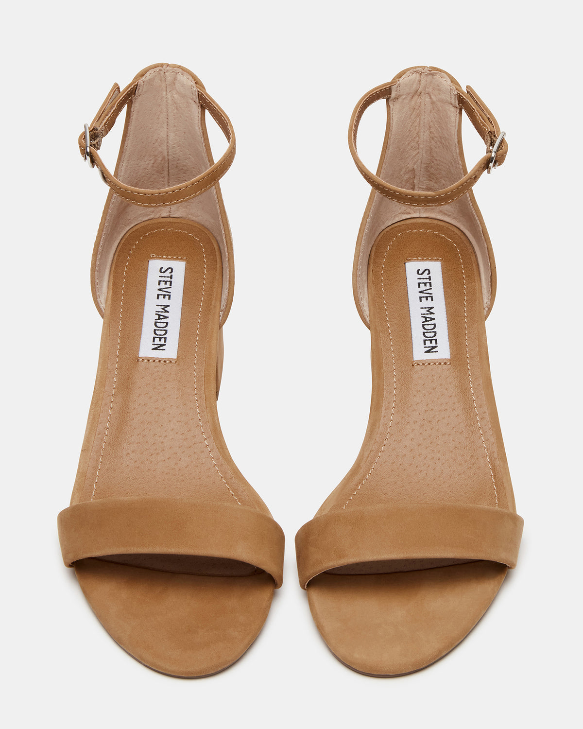 IRENNEW Tan Nubuck Women's Wide Width Heeled Sandal
