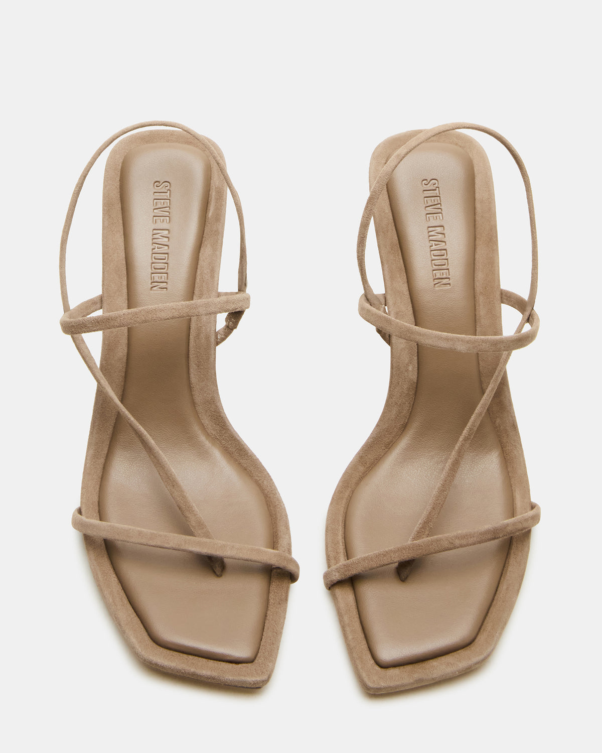 LOCKE Taupe Women's Dainty Strappy Square Toe Heel