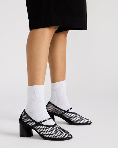 RAYNOR Black Women's Mary Jane Mesh Block Heel
