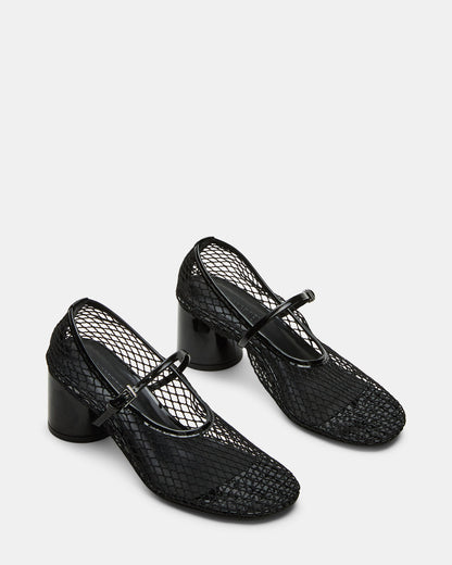 RAYNOR Black Women's Mary Jane Mesh Block Heel