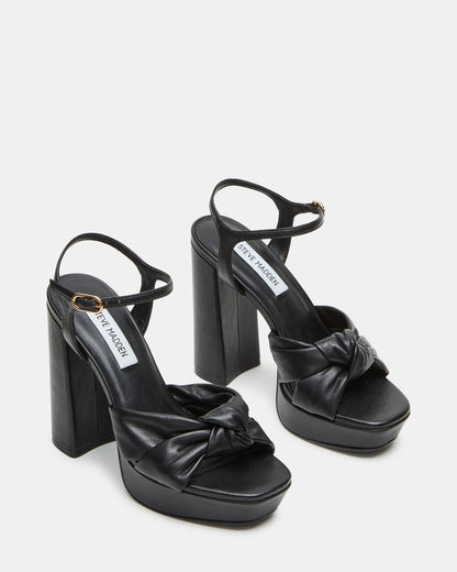 JOYRIDE Black Leather Platform Block Heel | Women's Heels