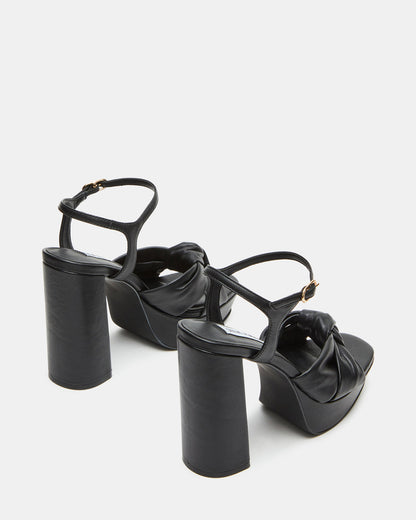 JOYRIDE Black Leather Platform Block Heel | Women's Heels