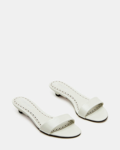 BERRY White Women's Mule Kitten Heel