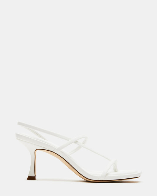 LOCKE White Women's Dainty Strappy Square Toe Heel
