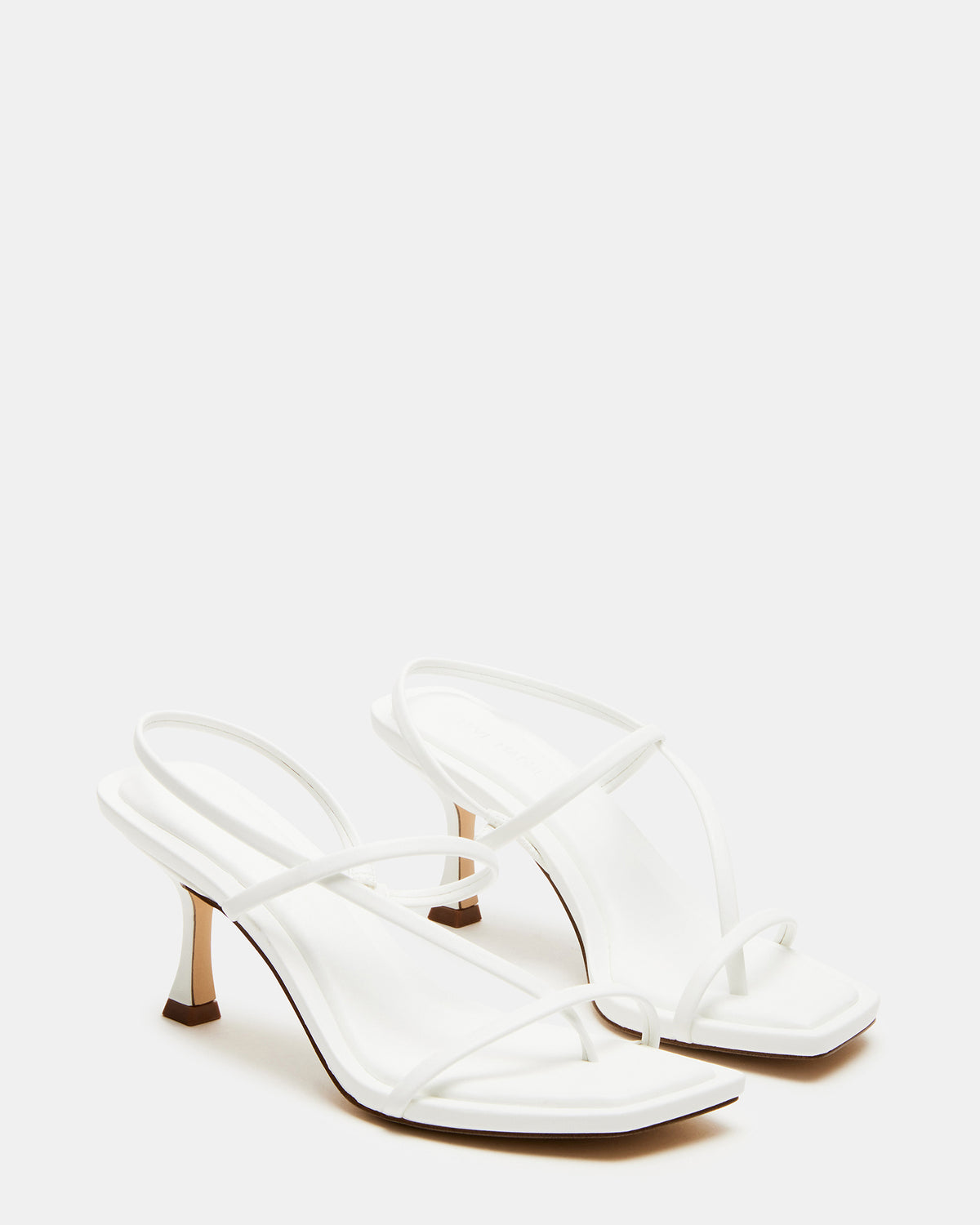 LOCKE White Women's Dainty Strappy Square Toe Heel