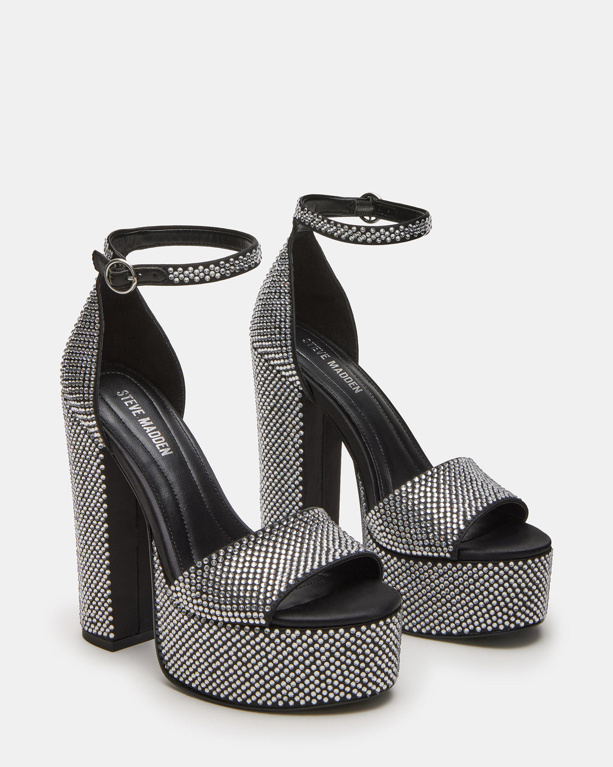 GLAM Rhinestones Platform Block Heel | Women's Heels