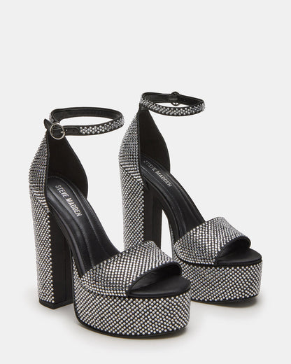 GLAM Rhinestones Platform Block Heel | Women's Heels