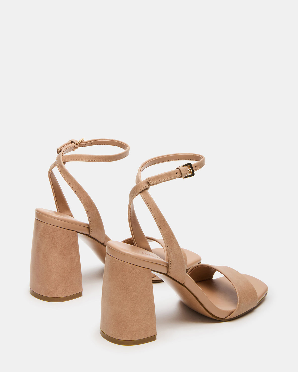 MESSA Natural Leather Women's Square-Toe Block Heel