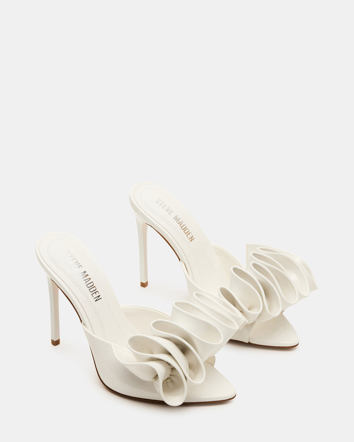 AFFINITY White Patent Pointed-Toe Stiletto Mule Women's Heel