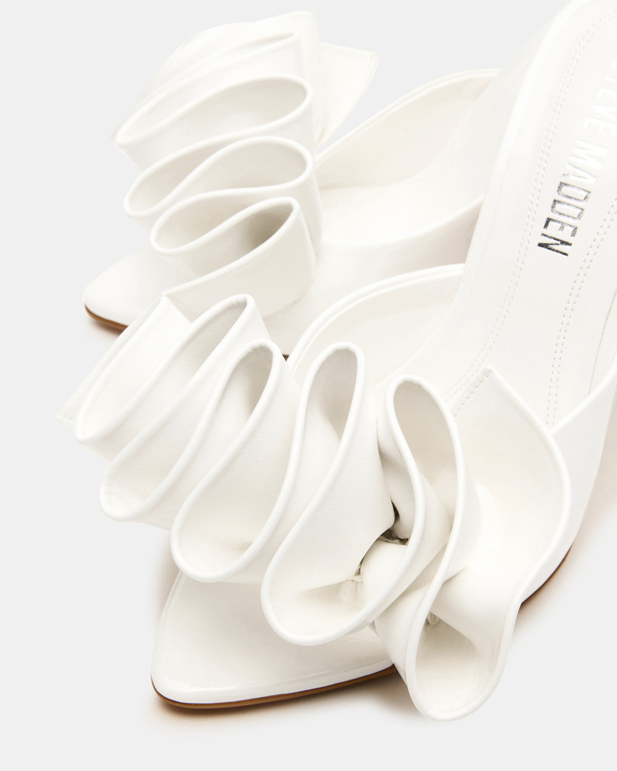 AFFINITY White Patent Pointed-Toe Stiletto Mule Women's Heel