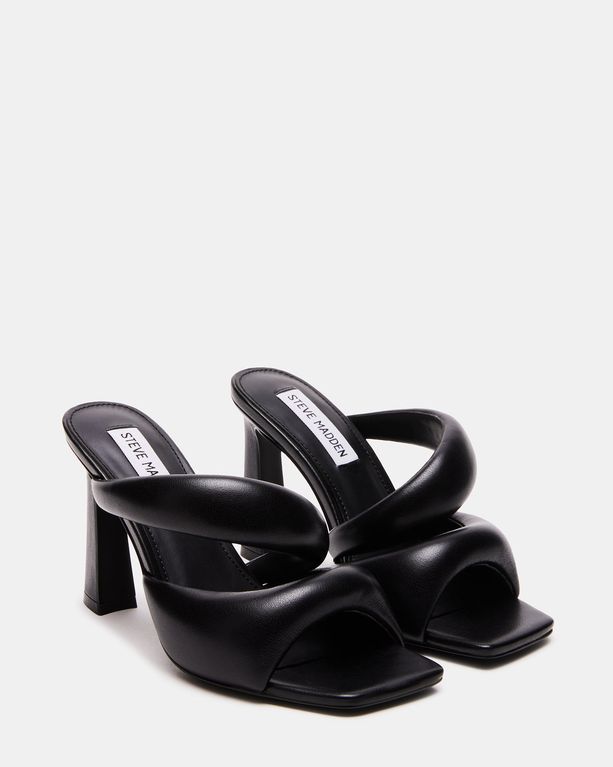 KLOSS Black Tubular Square Toe Mule | Women's Heels
