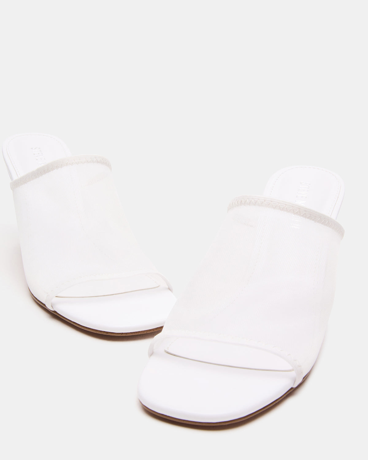 GLEAM White Women's Square-Toe Mule Heel
