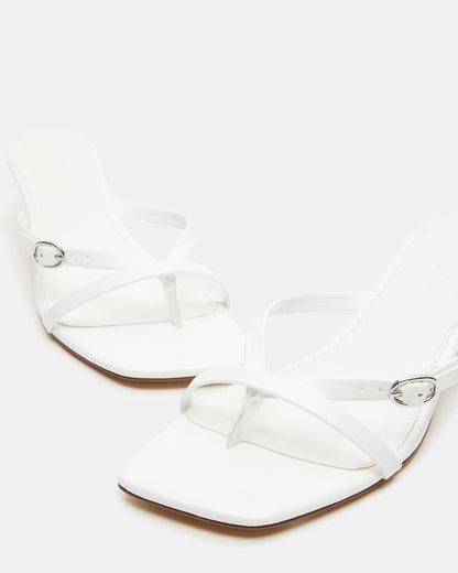 JANA White Strappy Mule Kitten Heel | Women's Heels