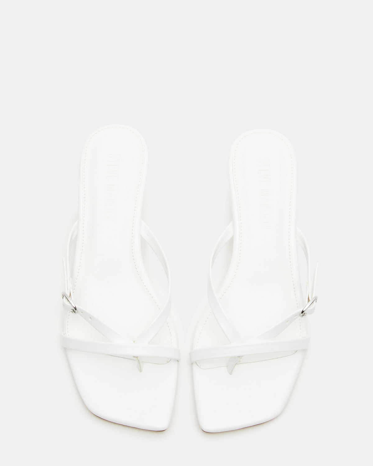 JANA White Strappy Mule Kitten Heel | Women's Heels