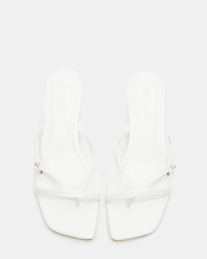 JANA White Strappy Mule Kitten Heel | Women's Heels