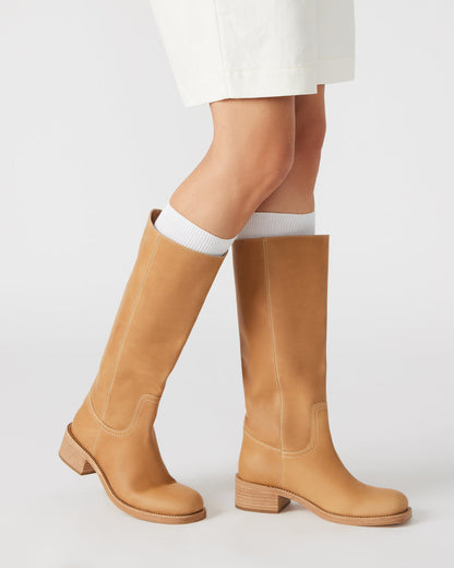 RIGGS Banana Leather Square-Toe Women's Boot