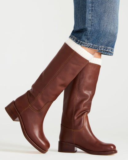 RIGGS Rust Leather Square-Toe Women's Boot