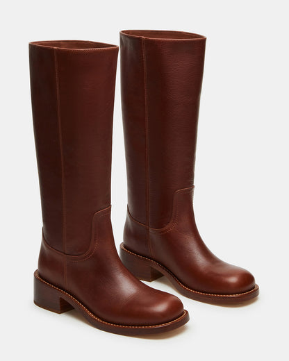 RIGGS Rust Leather Square-Toe Women's Boot