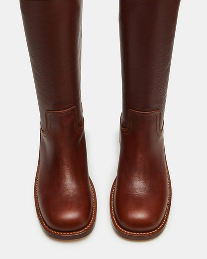 RIGGS Rust Leather Square-Toe Women's Boot