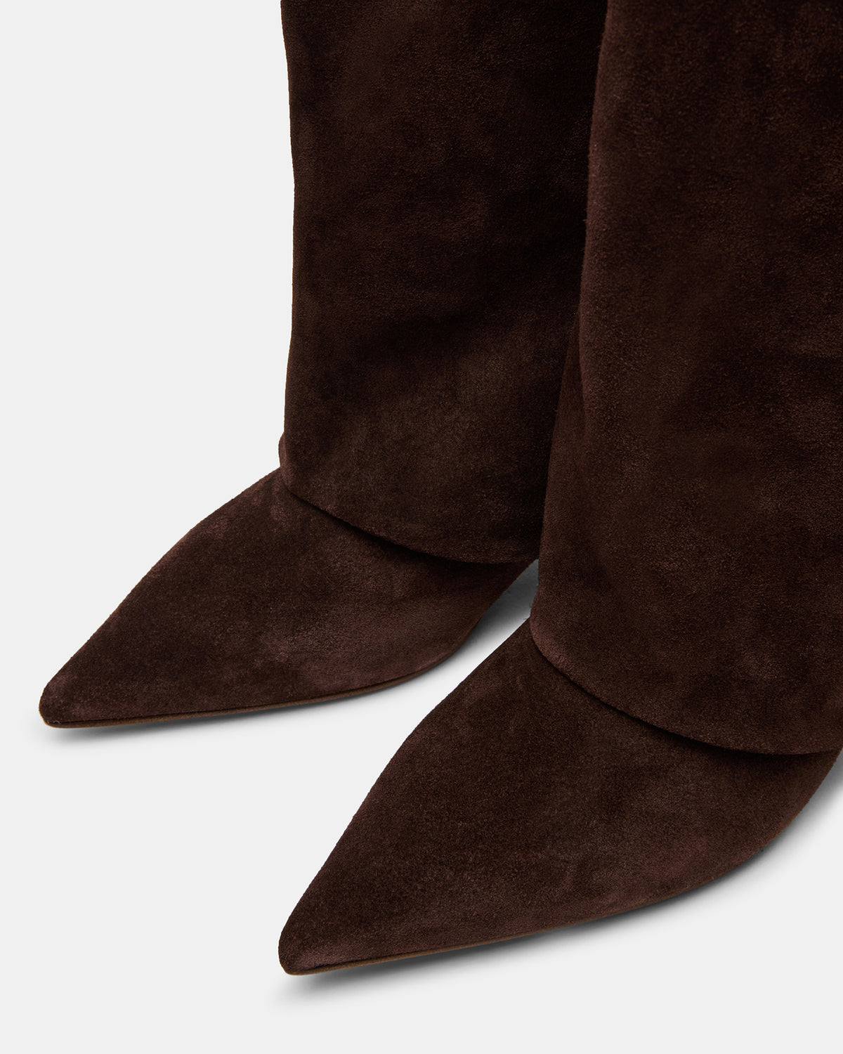 LUCA Brown Suede Pointed-Toe Cuffed Kitten Heel Women's Boot