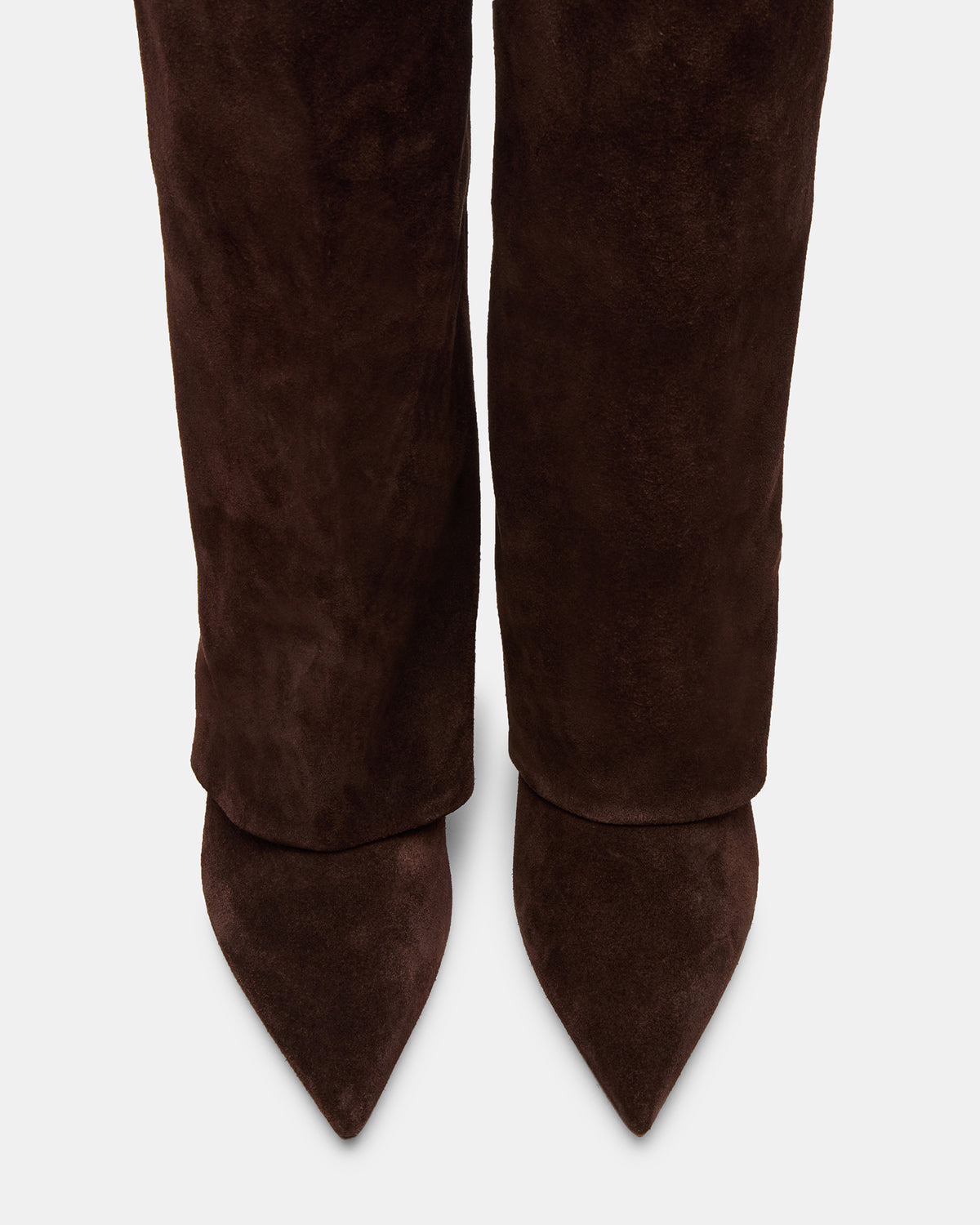 LUCA Brown Suede Pointed-Toe Cuffed Kitten Heel Women's Boot