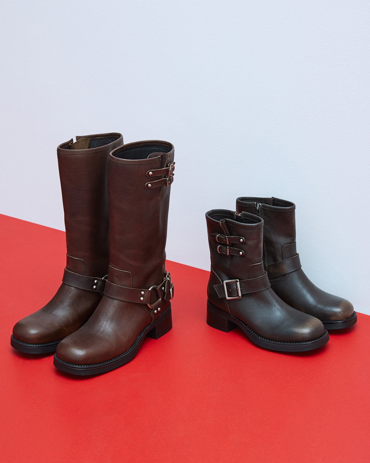 ASTOR Brown Leather Knee-High Boot | Women's Boots