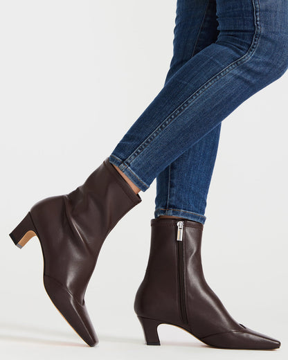 JETER Brown Square-Toe Women's Ankle Boot