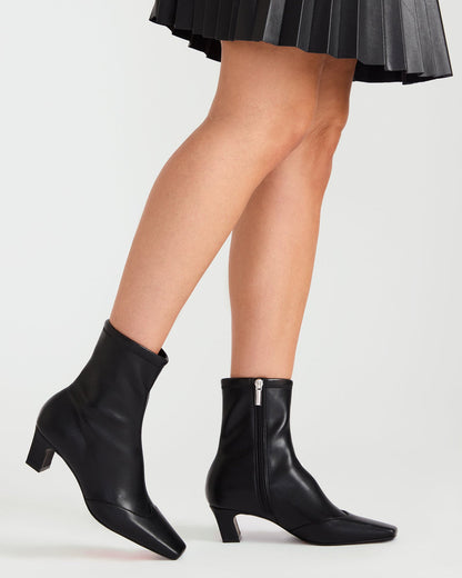 JETER Black Square-Toe Women's Ankle Boot