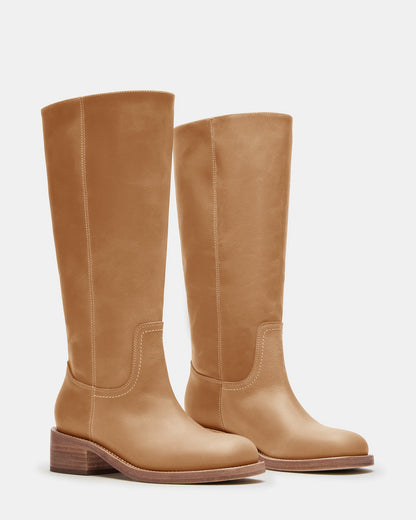 RIGGS Banana Leather Wide Calf Square-Toe Women's Boot